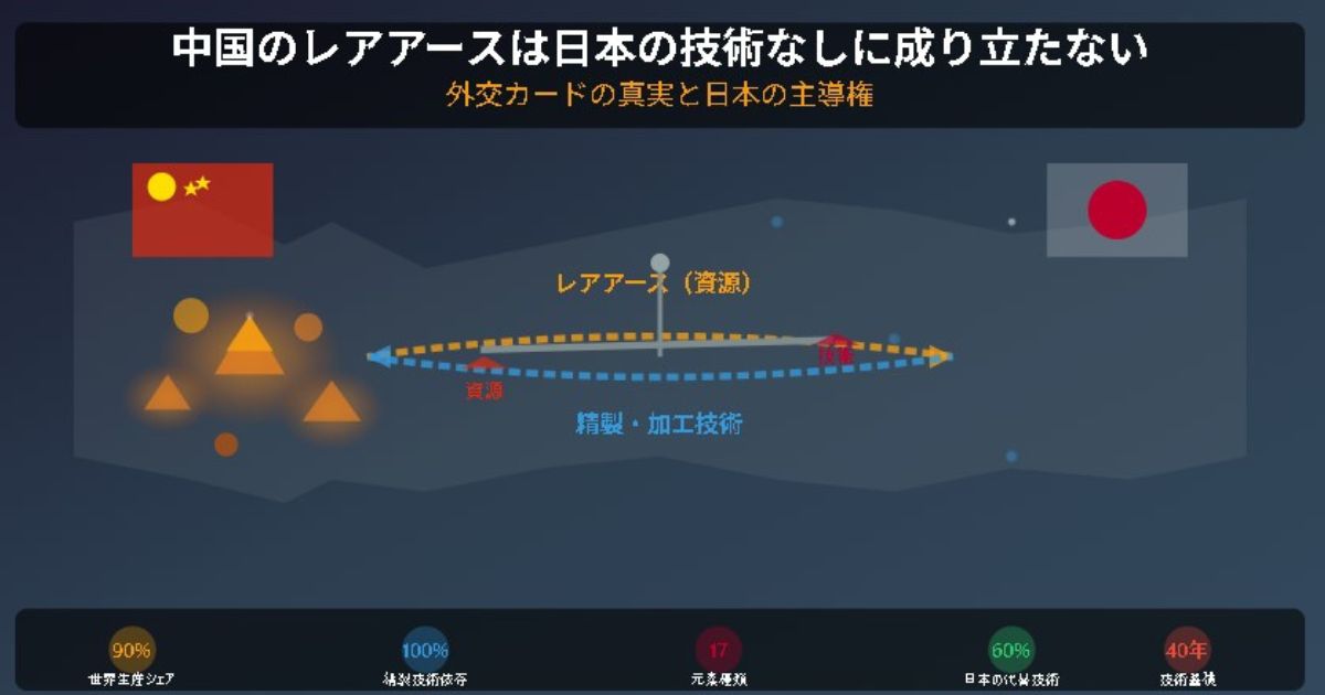 レアアースは日本の技術無しでは成り立たないのイメージ画像