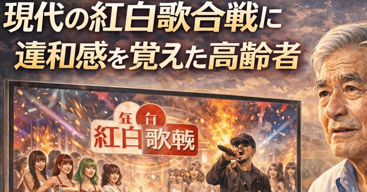 紅白歌合戦に違和感を覚えた高齢者のイメージ画像