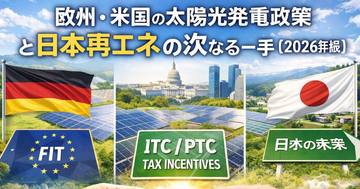 欧州・米国のFIT制度と再生可能エネルギー政策を徹底比較のイメージ画像