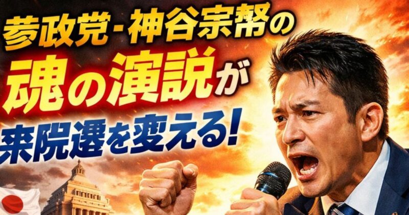 参政党・神谷宗幣の魂の演説が衆院選を変える！のイメージ画像