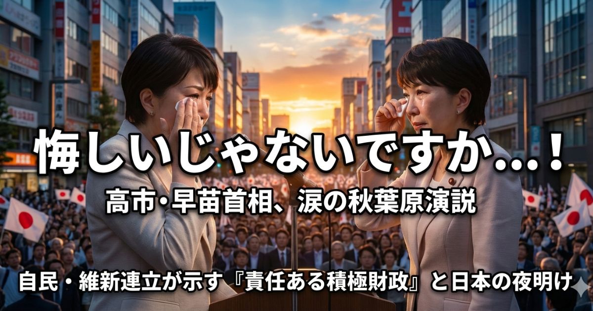 高市早苗首相、涙の街頭演説のイメージ画像