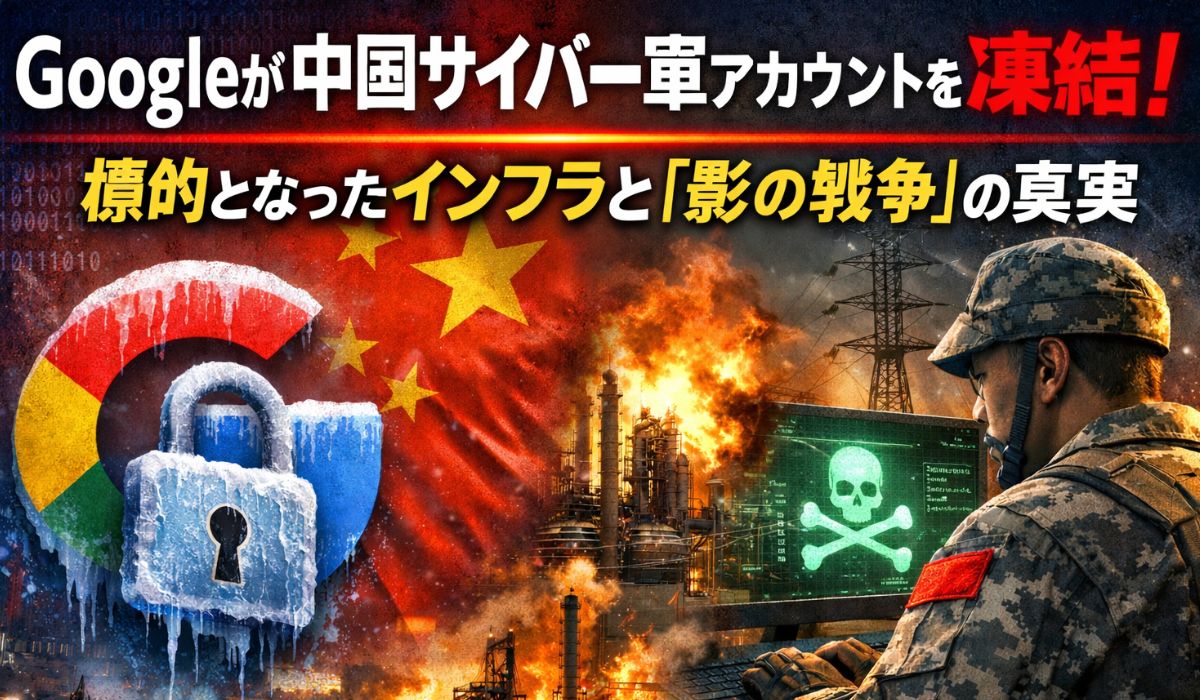 【2026最新】Googleが中国サイバー軍アカウントを凍結！標的となったインフラと「影の戦争」の真実のイメージ画像