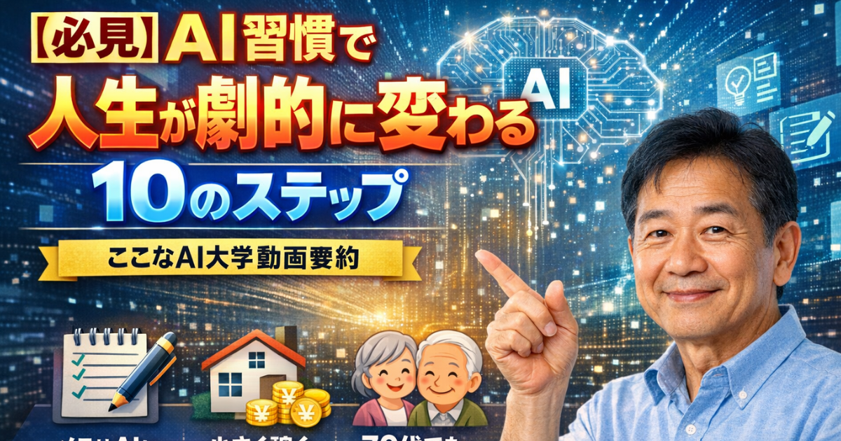 【実体験】79歳でも人生が変わったAI習慣10選｜高齢者でもできる新しい挑戦のイメージ画像